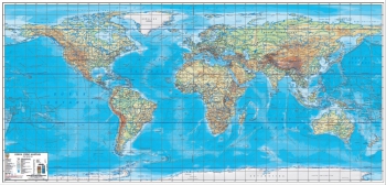 1:25.000.000 Ölçekli Dünya Fiziki Haritası (Özel Malzeme)