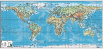 1:25.000.000 Ölçekli Dünya Fiziki Haritası (Physical World Map)