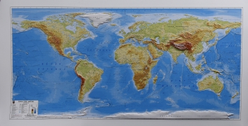 1:25.000.000 Ölçekli Dünya Fiziki Plastik Kabartma Haritası