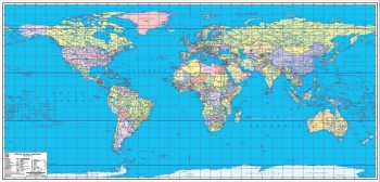 1:25.000.000 Ölçekli Dünya Siyasi Haritası (Özel Malzeme)