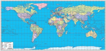 1:25.000.000 Ölçekli Dünya Siyasi Haritası (Political World Map) (Özel Malzeme)