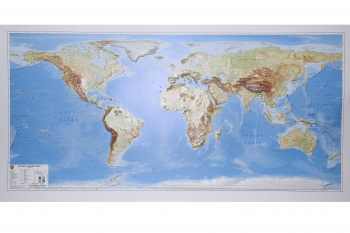 1:25.000.000 Ölçekli İngilizce Dünya Fiziki Plastik Kabartma Haritası (Physical Plastic Relief World Map)