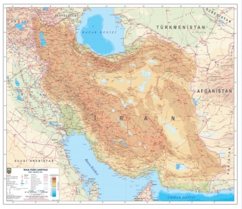 1:2.750.000 Ölçekli İran Fiziki Haritası