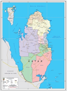 1:300.000 Ölçekli Katar Siyasi Haritası