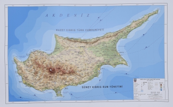 1:300.000 Ölçekli Kıbrıs Adası Fiziki Plastik Kabartma Haritası