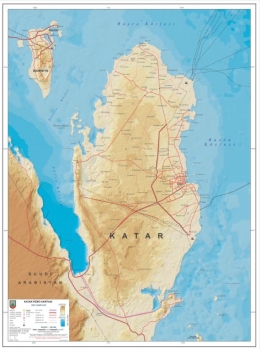 1:300.000 Ölçekli Raster Katar Fiziki Haritası