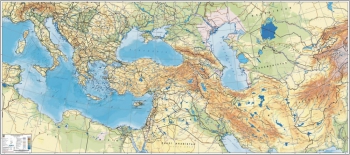 1:3.000.000 Ölçekli Türkiye ve Çevre Ülkeler Fiziki Haritası (Özel Malzeme)