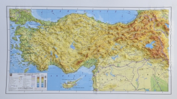 1:4.000.000 Ölçekli Türkiye Fiziki Plastik Kabartma Haritası