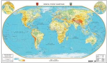 1:45.000.000 Ölçekli Raster Dünya Fiziki Haritası
