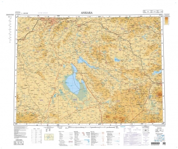1:500.000 Ölçekli Türkiye Kara (1404 Kara Serisi) Topoğrafik Harita 