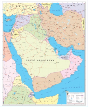 1:5.000.000 Ölçekli Arap Yarımadası Siyasi Haritası