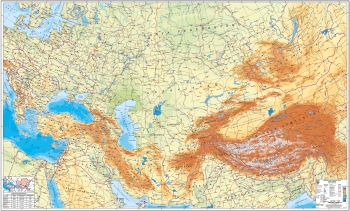 1:5.000.000 Ölçekli Bağımsız Türk Cumhuriyetleri Fiziki Plastik Kabartma Haritası