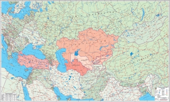 1:5.000.000 Ölçekli Bağımsız Türk Cumhuriyetleri Siyasi Haritası