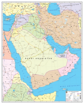 1:5.000.000 Ölçekli Raster Arap Yarımadası Siyasi Haritası