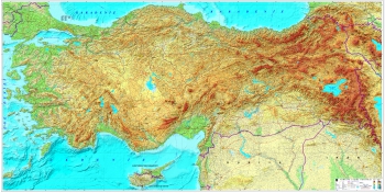 1:550.000 Ölçekli Raster Türkiye Fiziki Haritası