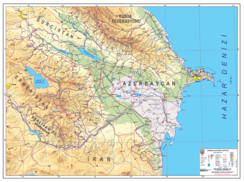 1:750.000 Ölçekli Azerbaycan Fiziki Haritası