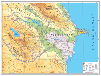 1:750.000 Ölçekli Azerbaycan Plastik Kabartma Haritası