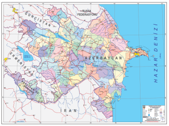 1:750.000 Ölçekli Azerbaycan Siyasi Haritası