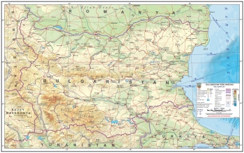1:750.000 Ölçekli Bulgaristan Fiziki Haritası