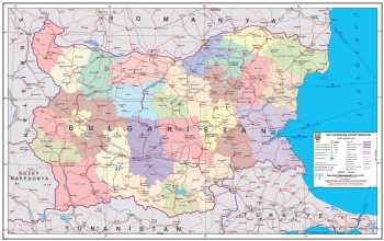 1:750.000 Ölçekli Bulgaristan Siyasi Haritası