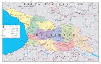 1:750.000 Ölçekli Raster Gürcistan Siyasi Haritası