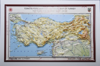 1:8.000.000 Ölçekli Türkiye Fiziki Plastik Kabartma Haritası 