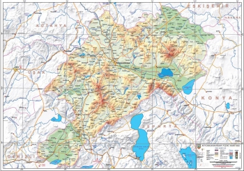 Afyonkarahisar Fiziki İl Haritası