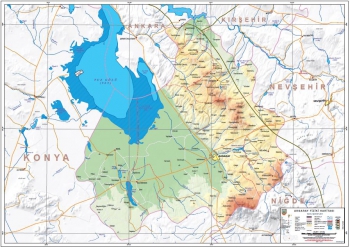 Aksaray Fiziki İl Haritası