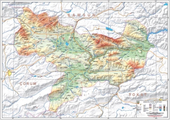 Amasya Fiziki İl Haritası