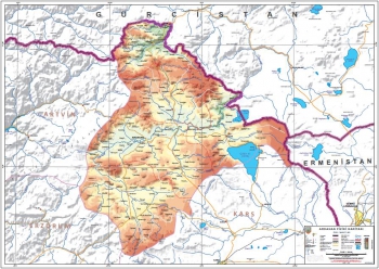 Ardahan Fiziki İl Haritası