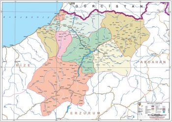 Artvin Mülkî İdare İl Haritası