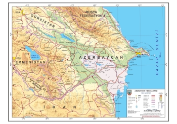 Azerbaycan Fiziki Haritası