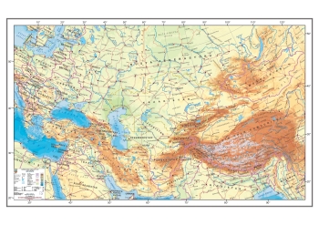 Bağımsız Türk Cumhuriyetleri Fiziki Haritası 