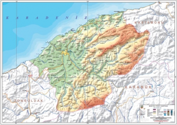 Bartın Fiziki İl Haritası