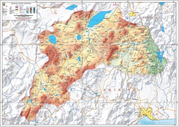 Burdur Fiziki İl Haritası