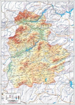 Çorum Fiziki İl Haritası