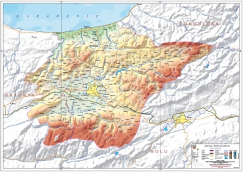 Düzce Fiziki İl Haritası