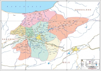 Düzce Mülkî İdare İl Haritası