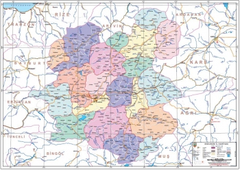Erzurum Mülkî İdare İl Haritası