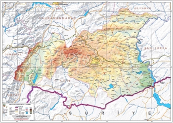 Gaziantep Fiziki İl Haritası