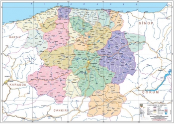 Kastamonu Mülkî İdare İl Haritası