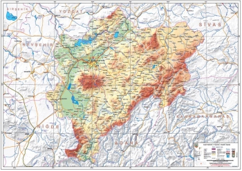 Kayseri Fiziki İl Haritası