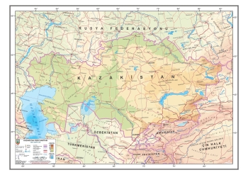 Kazakistan Fiziki Haritası