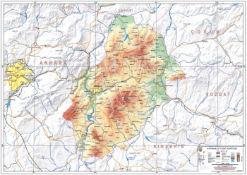 Kırıkkale Fiziki İl Haritası