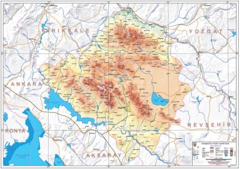 Kırşehir Fiziki İl Haritası