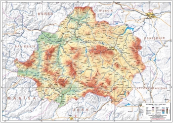 Kütahya Fiziki İl Haritası