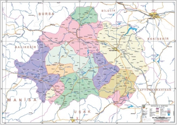Kütahya Mülkî İdare İl Haritası