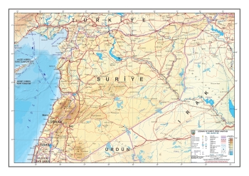 Lübnan ve Suriye Fiziki Haritası
