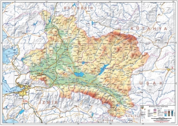 Manisa Fiziki İl Haritası