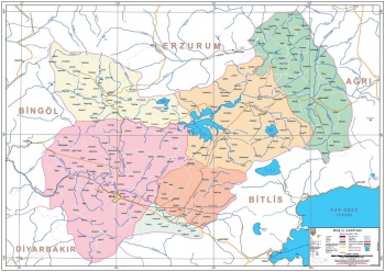 Muş Mülkî İdare İl Haritası